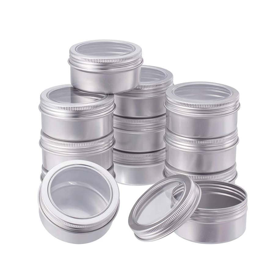 Amazon | BENECREAT 12個セット80mlアルミ缶 クリア窓付アルミ缶