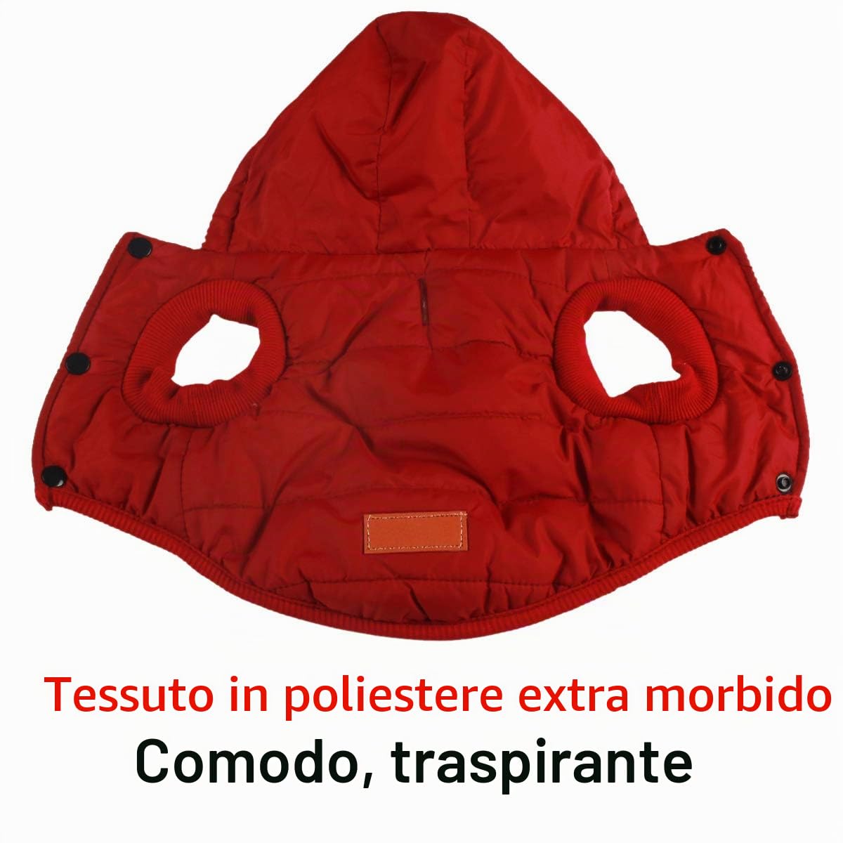 JoyDaog - Cappottino invernale per cani, con cappuccio, caldo, foderato in pile, per cani di taglia piccola (rosso M)