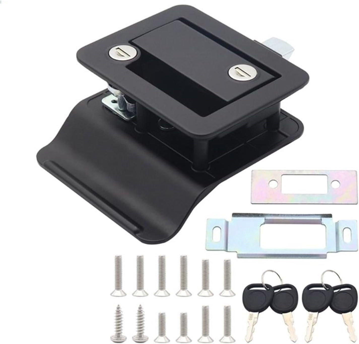 P9FD RV Accessories Pull Handle Latch s Furniture Drawer Latch Cabinet Motorhome Door Push Lock Button -thieft(Black)