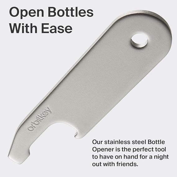 Orbitkey Leather Key Organizer + Bottle Opener - Charcoal with Grey Stitching