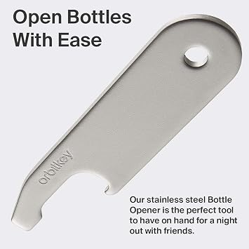 Orbitkey Leather Key Organizer + Bottle Opener - Charcoal with Grey Stitching
