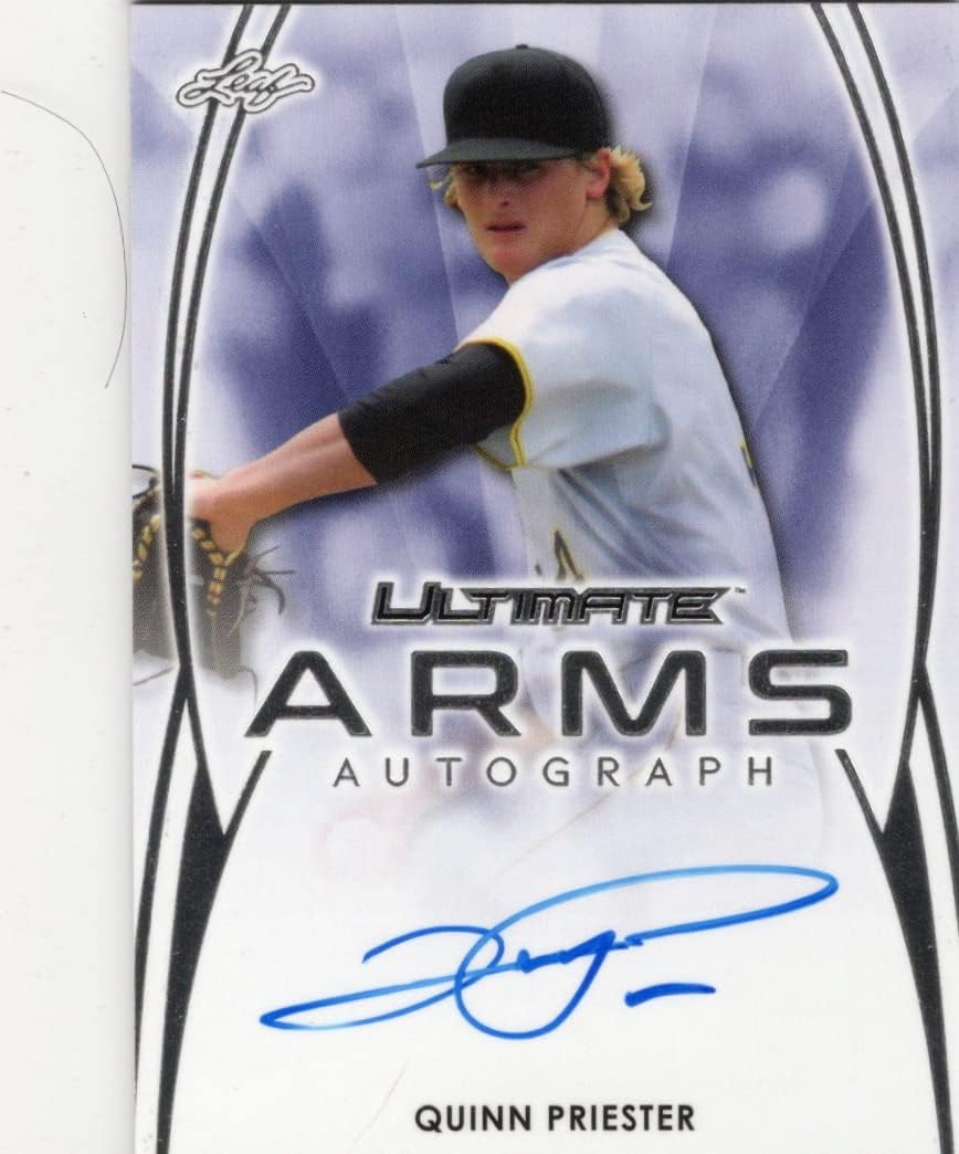 Quinn Priester Autographed Ultimate Arms Special Insert Collectible Baseball Card - 2019 Leaf Baseball Card #UA-QP1 (Pirates) Free Shipping & Tracking