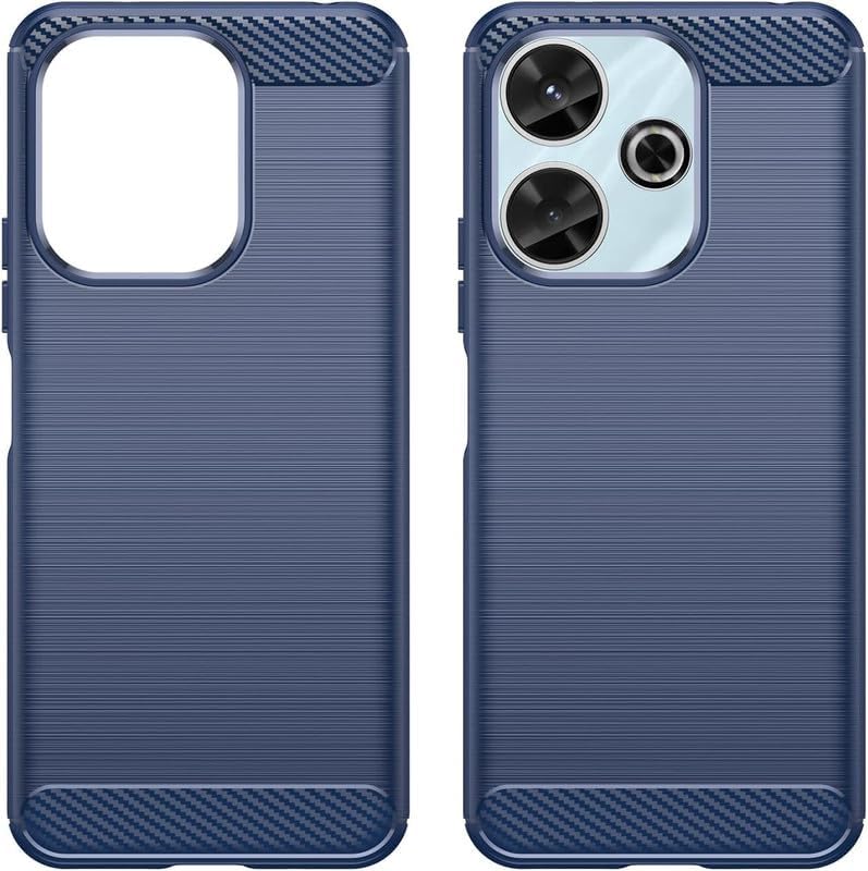 Image of NPRC Hybrid Ultra Slim Protective Case TPU Non-Slip Carbon Fiber Texture Shockproof Case Cover for Redmi 13 5g - Blue