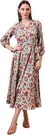Tissu Womens Black Printed Fit & Flared Waist Tie-up Dress