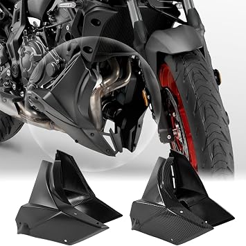 Motorcycle Lower Engine Spoiler Bellypan Fairing Compatible with MT07 FZ07 MT-07 FZ-07 2021 2022 2023 Frame Panel Guard Chassis Shroud Carbon Fiber Look