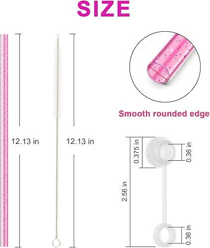 Miniatura 2 de Alwenid - 6 popotes de repuesto para Stanley 40, 30, 20, 14 onzas, puntas de silicona reutilizables con popotes de purpurina, accesorios para