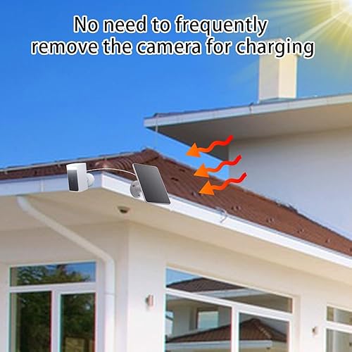 Miniatura 4 de Panel solar compatible con WYZE Battery Cam Pro Cámara inalámbrica para exteriores, panel solar de 4 W 5 V con cable de carga micro USB de 10 pies