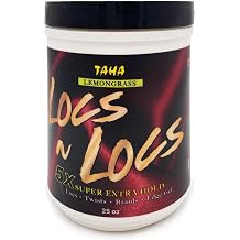 Taha Locs & Locs Gel - 5X Super Extra Hold, Natural & Non-Damaging for Locs, Braids, Twists - Salon Size Lemongrass, 25 Oz, Pack of 1