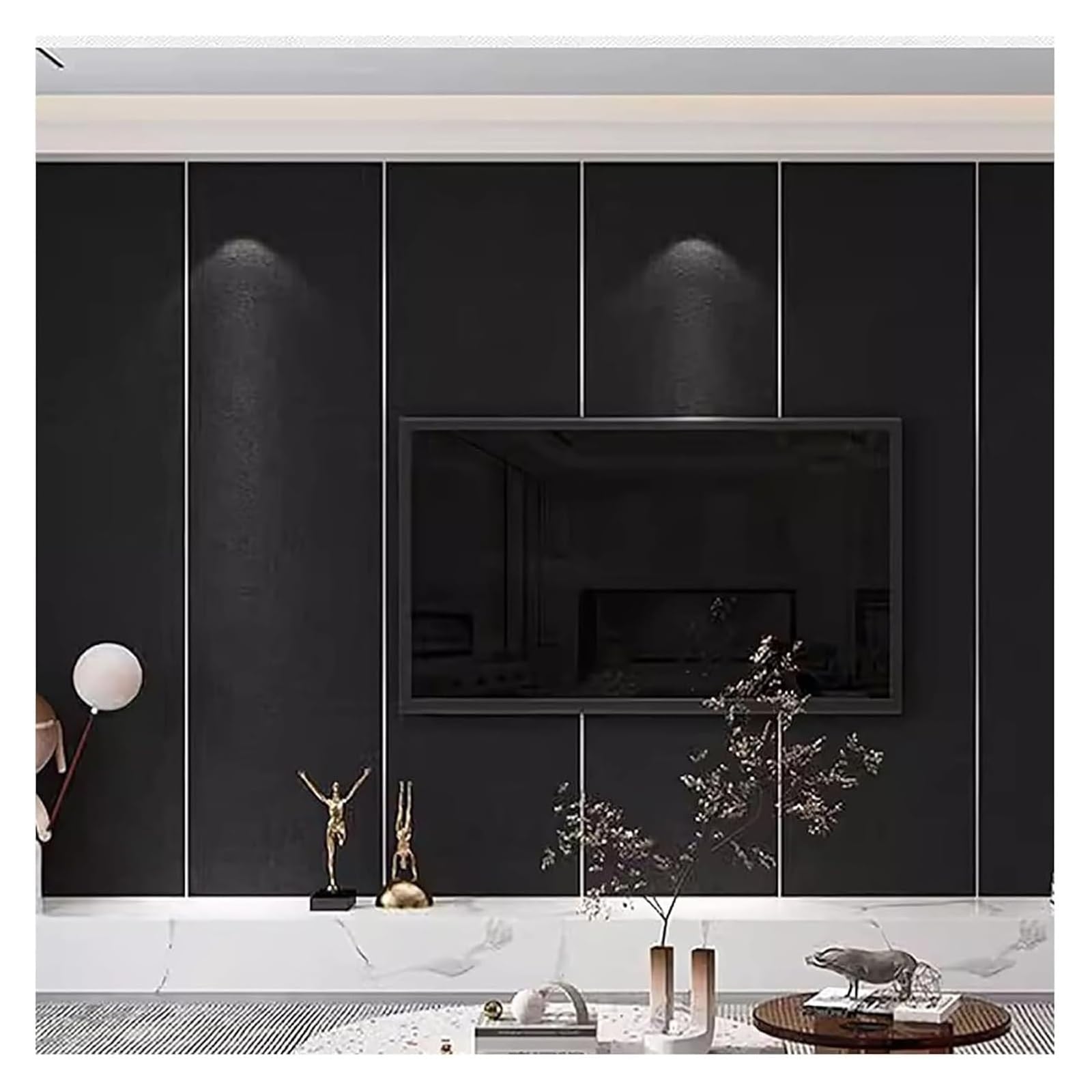 Panneaux muraux à décoller et à coller noir gris isolant phonique