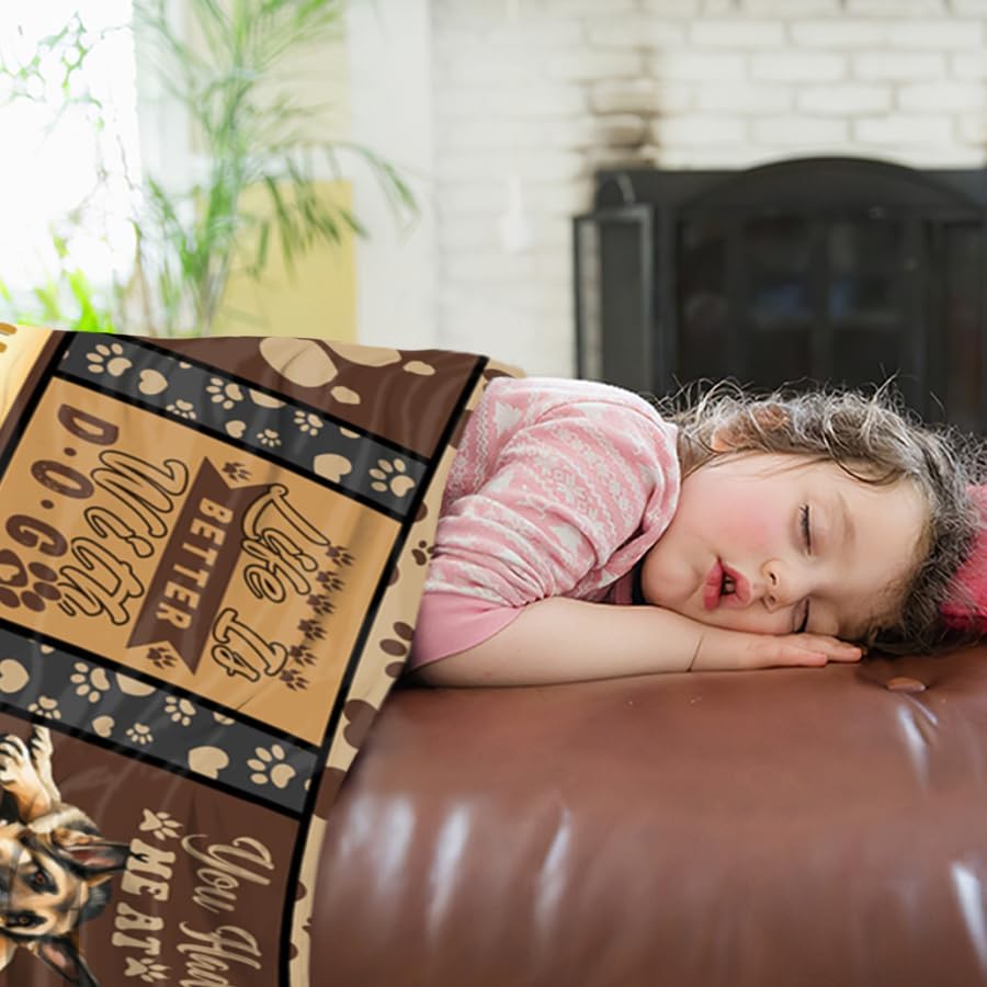 German Shepherd Blanket for Boys Girls, German Shepherd Gifts for Dog Lover,Paw Blanket for Dogs Super Soft Cozy Pet German Shorthair Pointer Gift for Lover 40x50 inch - Image 6