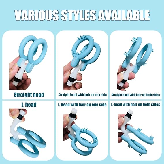 1.61-inch Inner Diameter Massage Gun Attachments, L-Shaped Design Meet Different Needs for Two Rings Plug Deep Tissue Percussion Plug and Play Salon Home Tools for Men Interface size: 18-19 mm