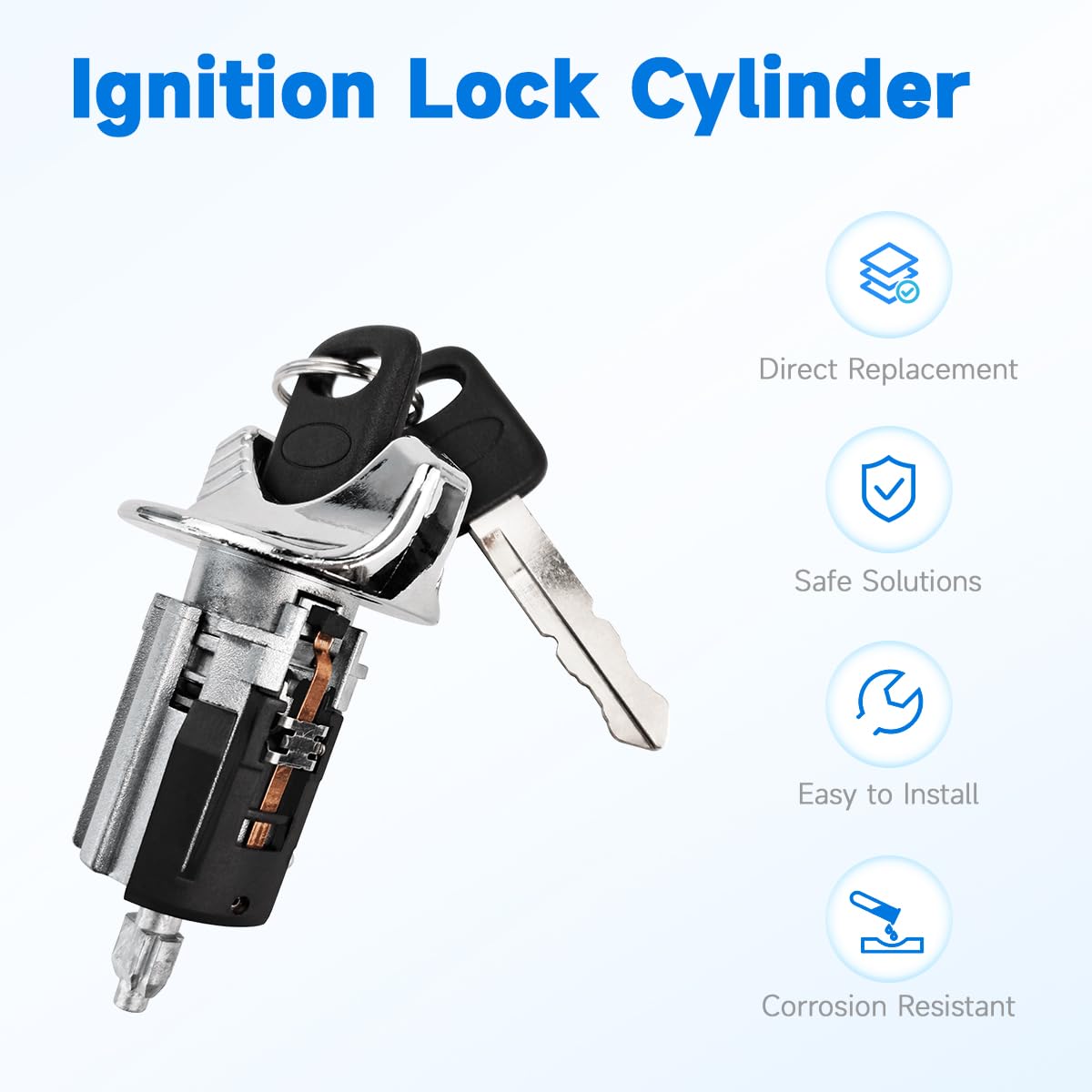 924-730 Ignition Switch Lock Cylinder with Keys Replacement for Ford 1992-1995 E150/250/350, 1993-1996 F150/F250/F350/F53/F59 ǀ Lincoln 1993-1998 ǀ Mercury 1990-1995