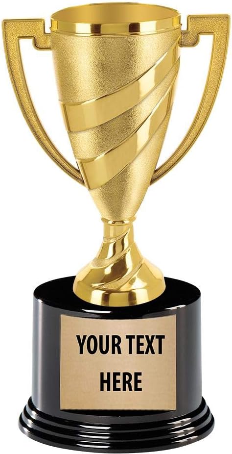Gold Cup Trophies, 8" Gold Cup Participation Real Trophy Award