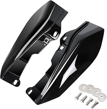 PBYMT Gloss Vivid Black Mid Frame Air Heat Deflectors Compatible for Harley Touring Street Glide Electra Glide Road King 2009-2016 Models Without Cool Flow Fan