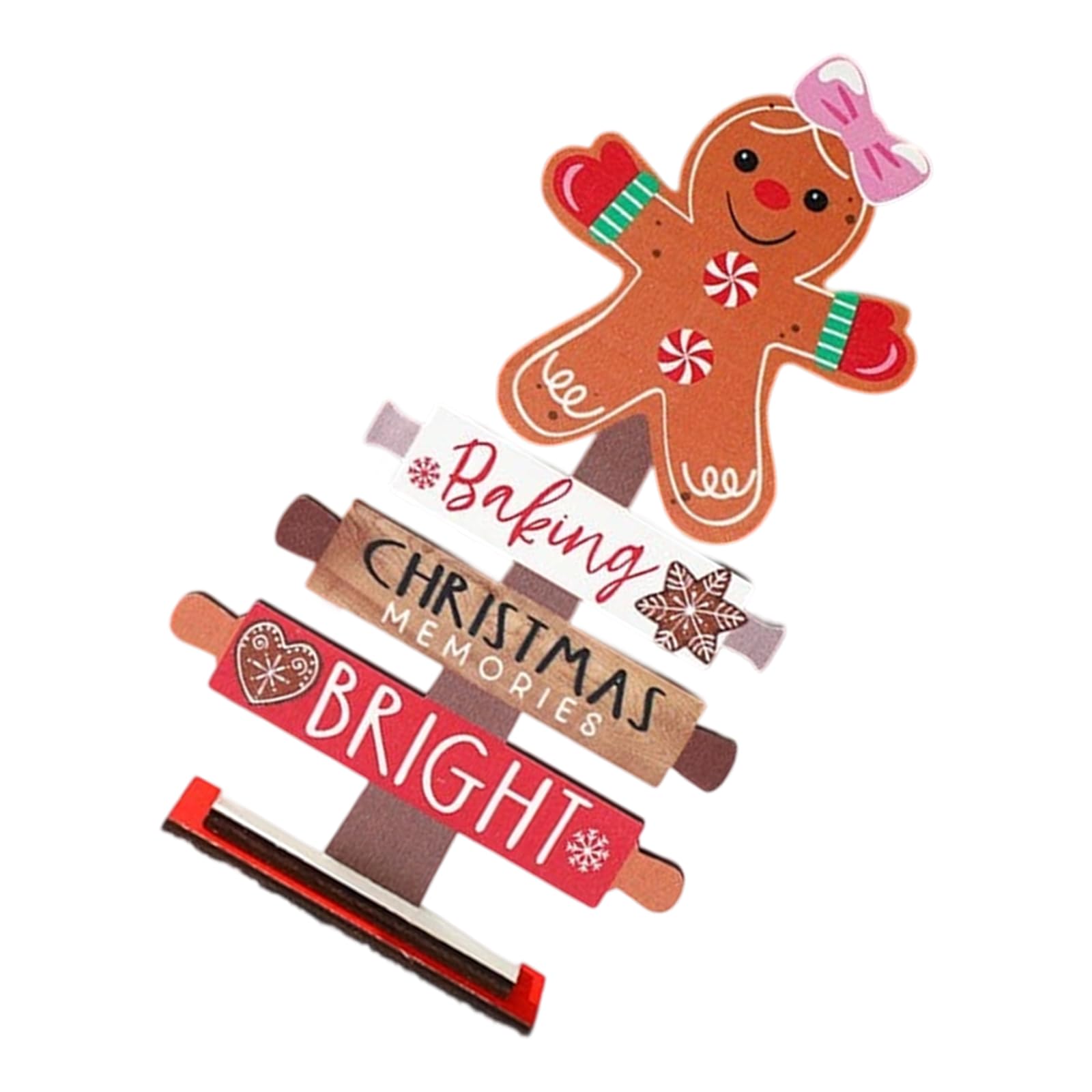 APGLSXY Natural Wood Gingerbreads Ornament for Christmas Party Decorations and Winter Themed Shelf Arrangements Holiday Wooden Decoration for Home