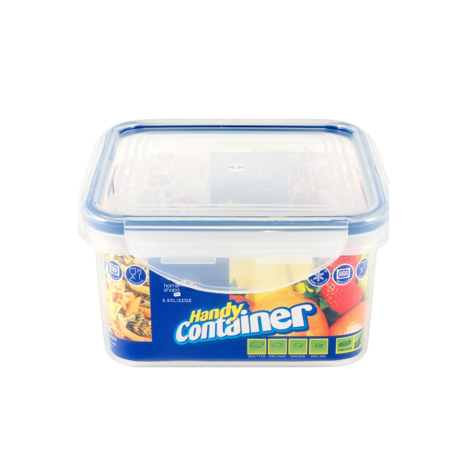 Homeshopa.com Transparent Homeshopa Square Airtight Food Storage Plastic Container, 1 Pack 650Ml Kitchen & Pantry Organisation Canisters, Leakproof Stackable Reusable, Microwave, Dishwasher & Freezer Safe