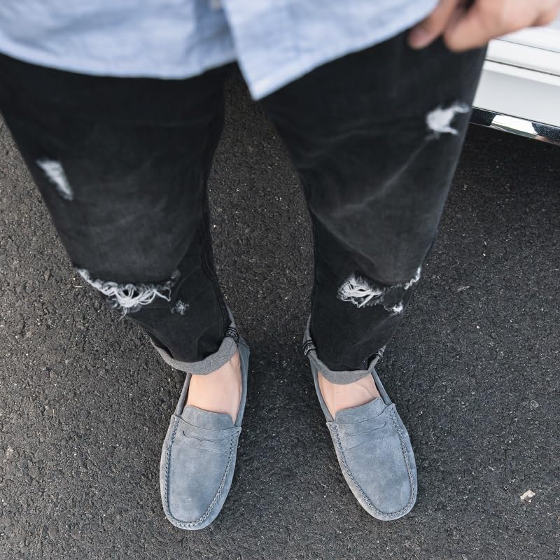 Loafers for Men Round Toe Suede Vamp Penny Driving Loafers Moc Shoes Slip Resistant Flexible Lightweight Fashion Casual Slip-ons4