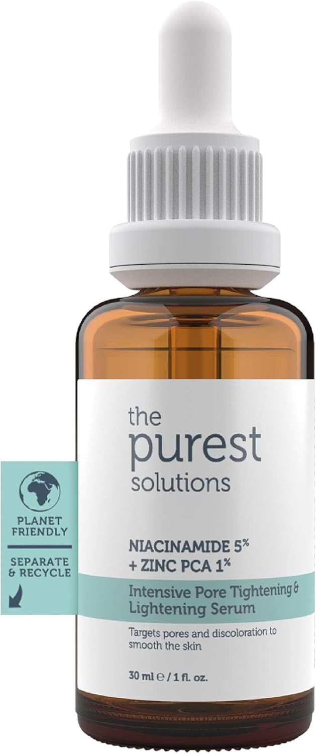 The Purest Solutions Intensive Pore Tightening & Restoring Serum (Niacinamide 5% + Zink Pca 1%) – Natuurlijk, veilig en effectief – Veganistisch | Wreedheidvrij | Milieuvriendelijk (30 ml)