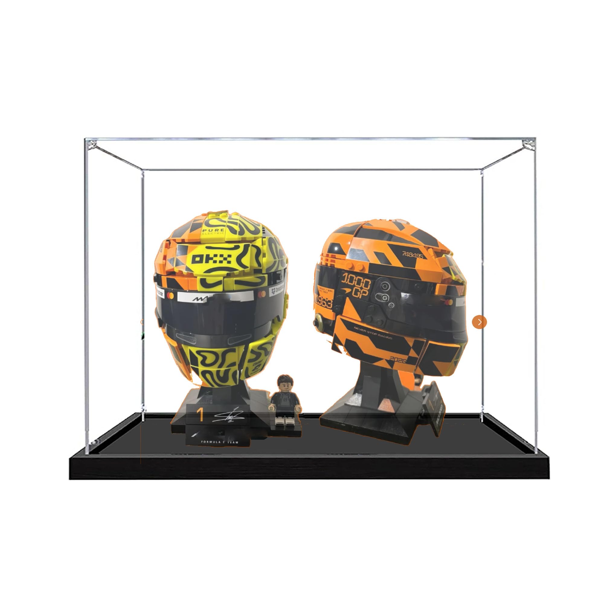 Acrylic Display Case for Lego 43017/43023 helmet Building Model, 3mm Dustproof Display Box, Display Case Compatible with Lego 43017/43023 helmet (Model Not Included) (43017+43023 3mm)