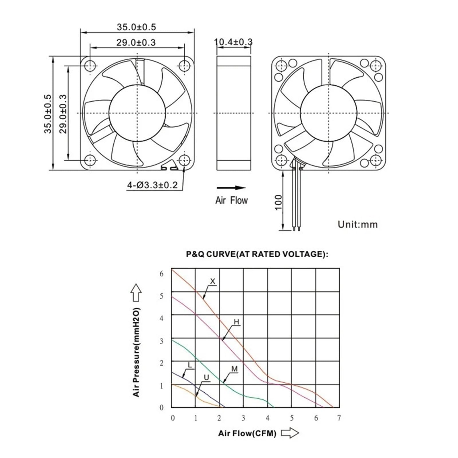 Wentylator do drukarki 3D, 35 x 35 x 10 mm, wentylator chłodzący, 5 V, 12 V, 24 V (5 V, 2 piny)