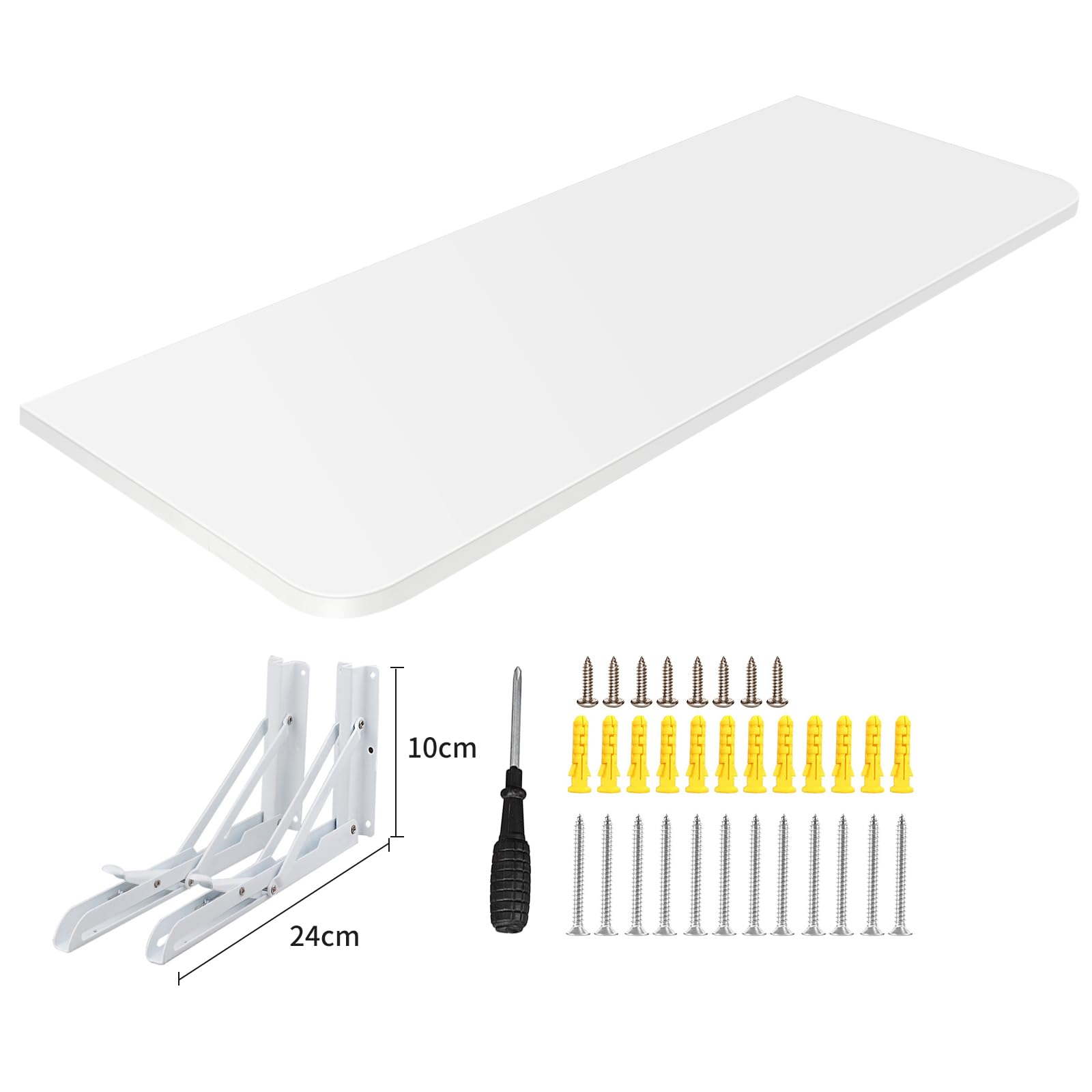 LANTUS Murale Pliante Bureau Plateau, Table de Salle à Manger Table de Cuisine pour Le Mur Table Pliante-60 * 30 * 1.6 cm-Blanc