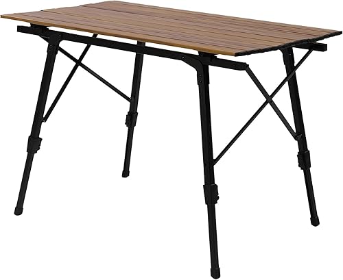 Mesa plegable de aleación de aluminio ajustable en altura para acampar al aire libre, ligera, para campamento, playa, patios, barbacoas, fiestas