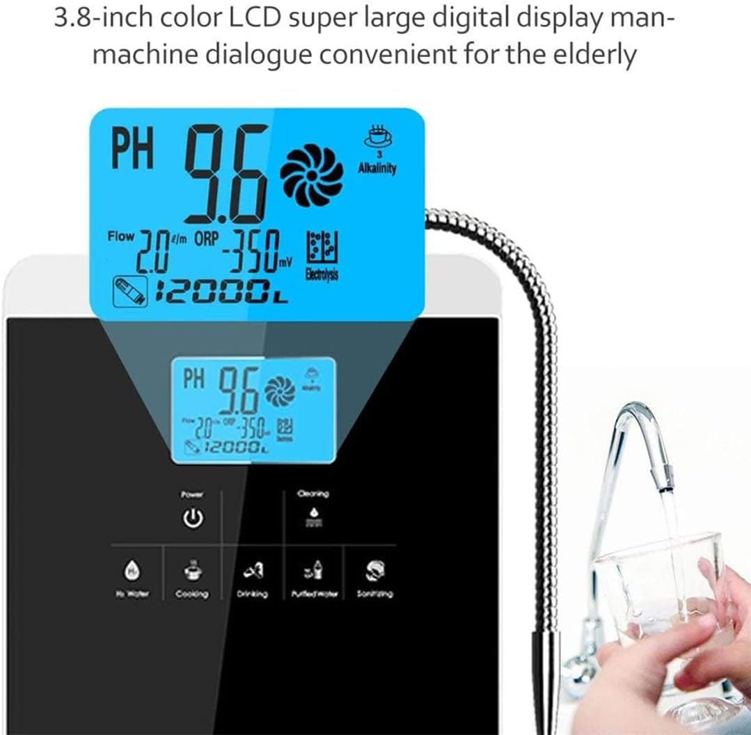 Alkaline Water Ionizer, Smart Home Water Ionizer Up to 800Mv Orp, Ph 3.5-10.5 Alkaline Acid Water Machine, Regulation Valve to Control Ph and Orp/Auto-Cleaning