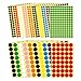 20 Blätter Klebepunkte Bunt, 2050pcs Markierungspunkte, Punkte AufkleberKlebepunkte Bunt Geeignet Für Büro, Schule, Familie, Karten-Aufkleber, Kalender, Basteln, markieren usw.（10 Farben, 10mm, 25mm)