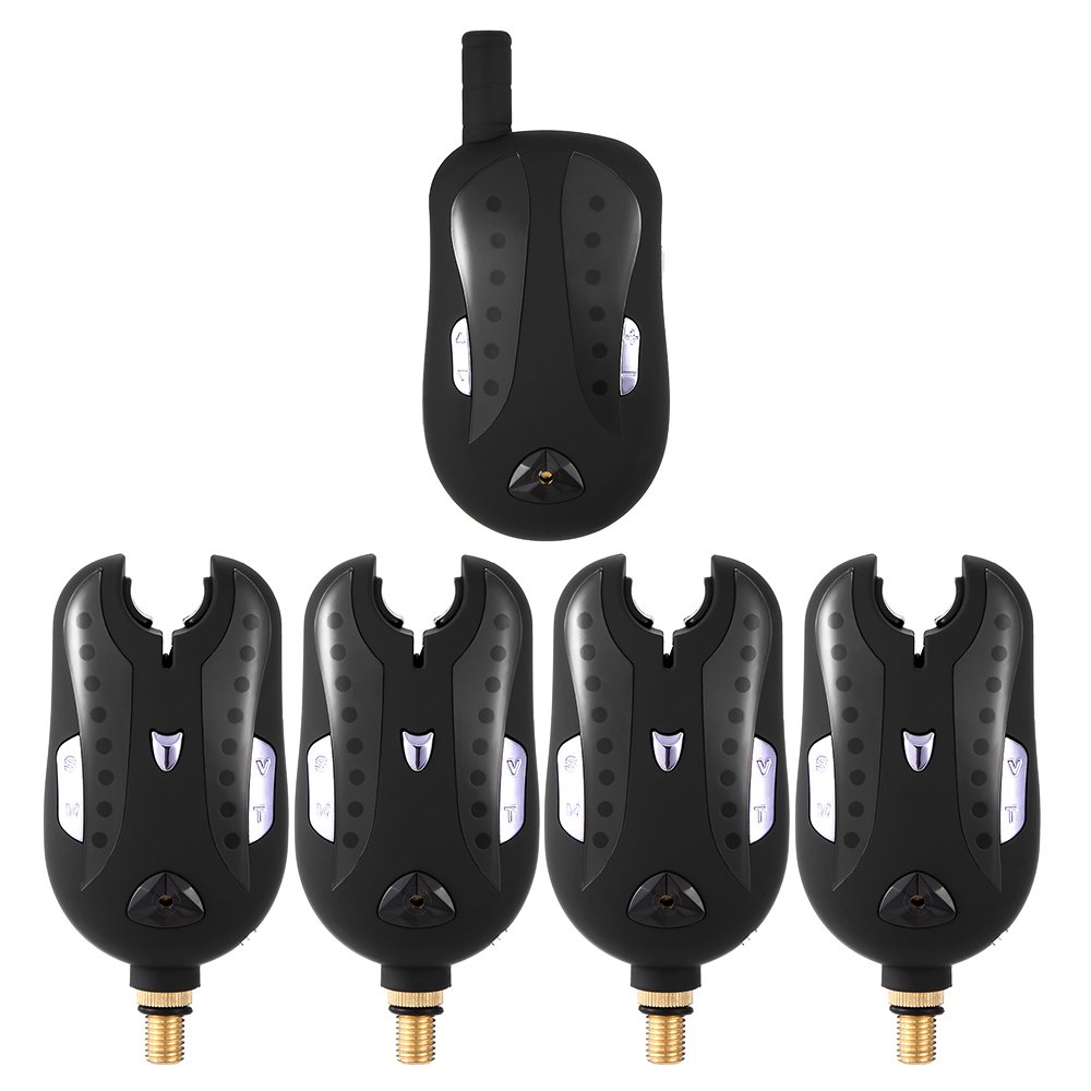 Lixada Fishing Alarm Set, Fishing Bite Alarm Sound Alert Kit Fishing Adjustable Volume & Tone Led Alarm Indicator