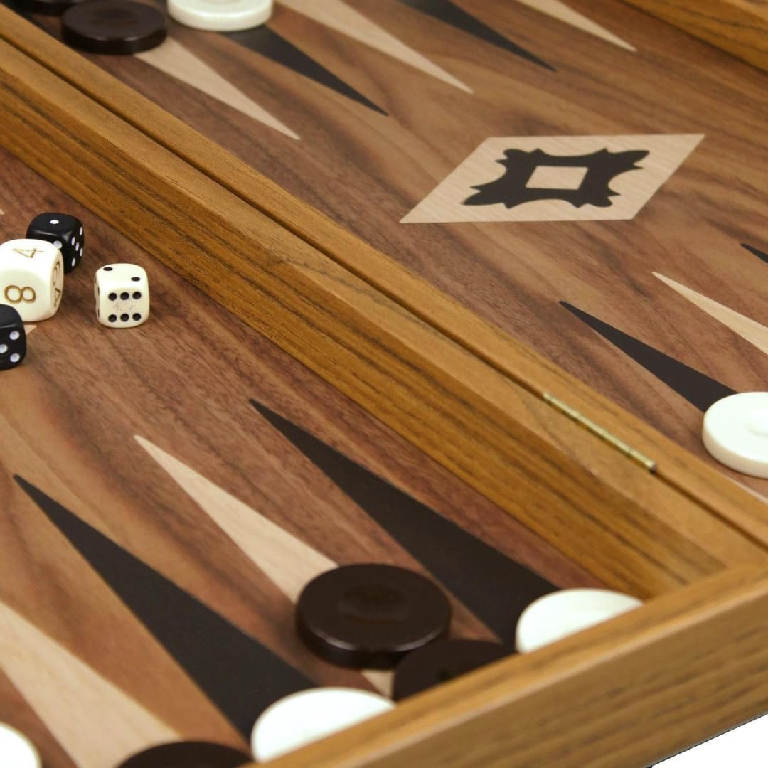 Set da backgammon Manopoulos in noce da 50,8 cm