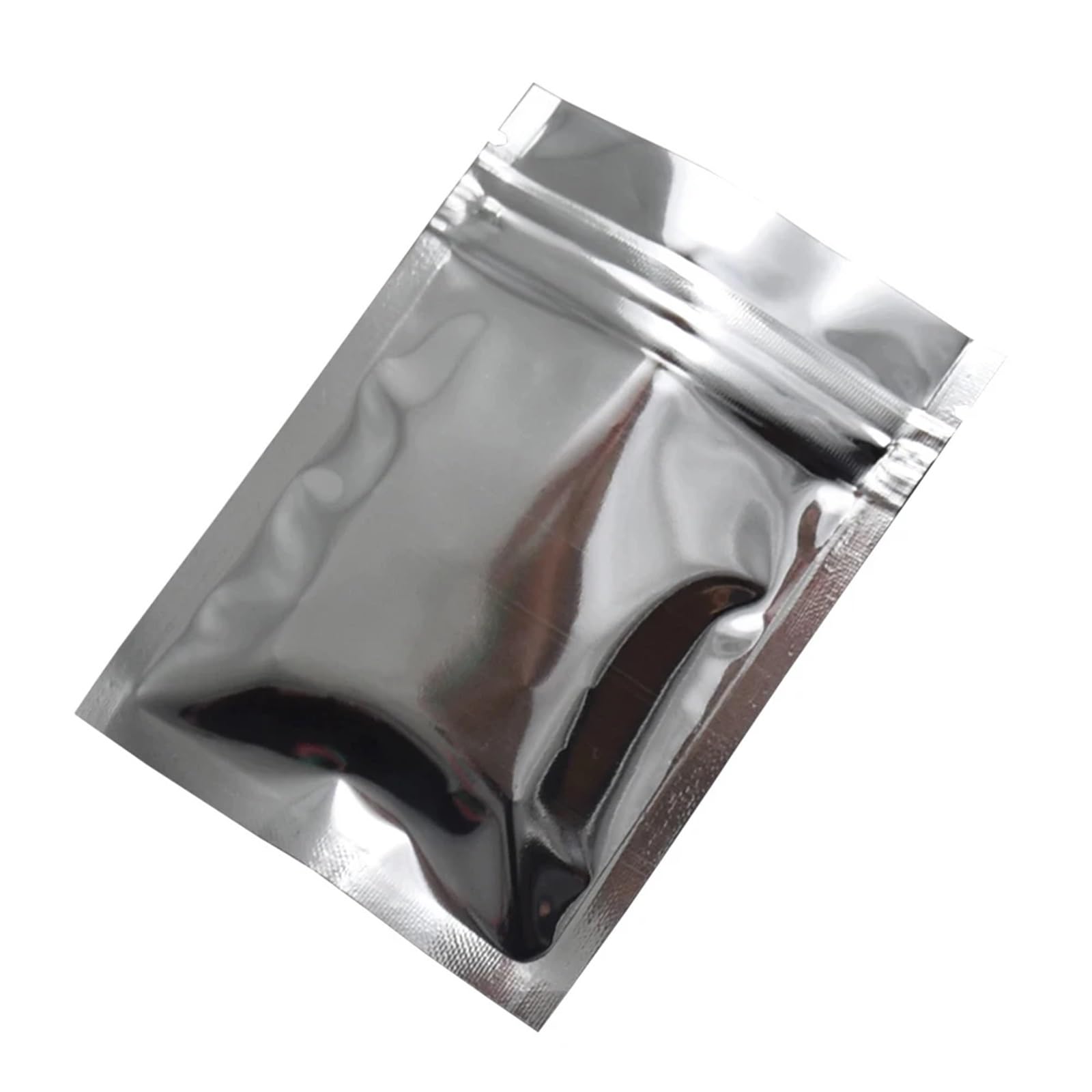 100 szt. Srebrna aluminiowa folia Zip Lock Bag Self Grip Seal Tear Notch Wielokrotnego użytku zamykane jedzenie przekąski herbata przechowywanie woreczki pakunkowe,Plastikowe torebki Ziploc(