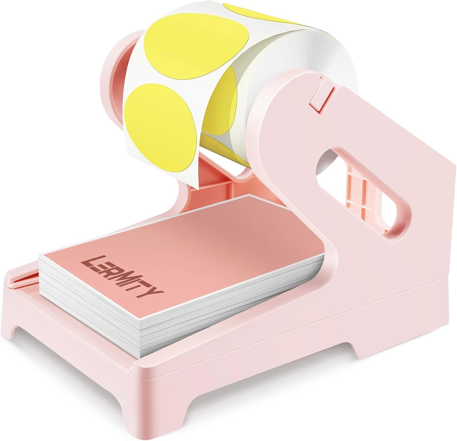 Thermal Label Holder for Rolls and Fan-fold Labels, Shipping Labels Holder for Desktop Thermal Printer & Label Printer Supplies (Pink)