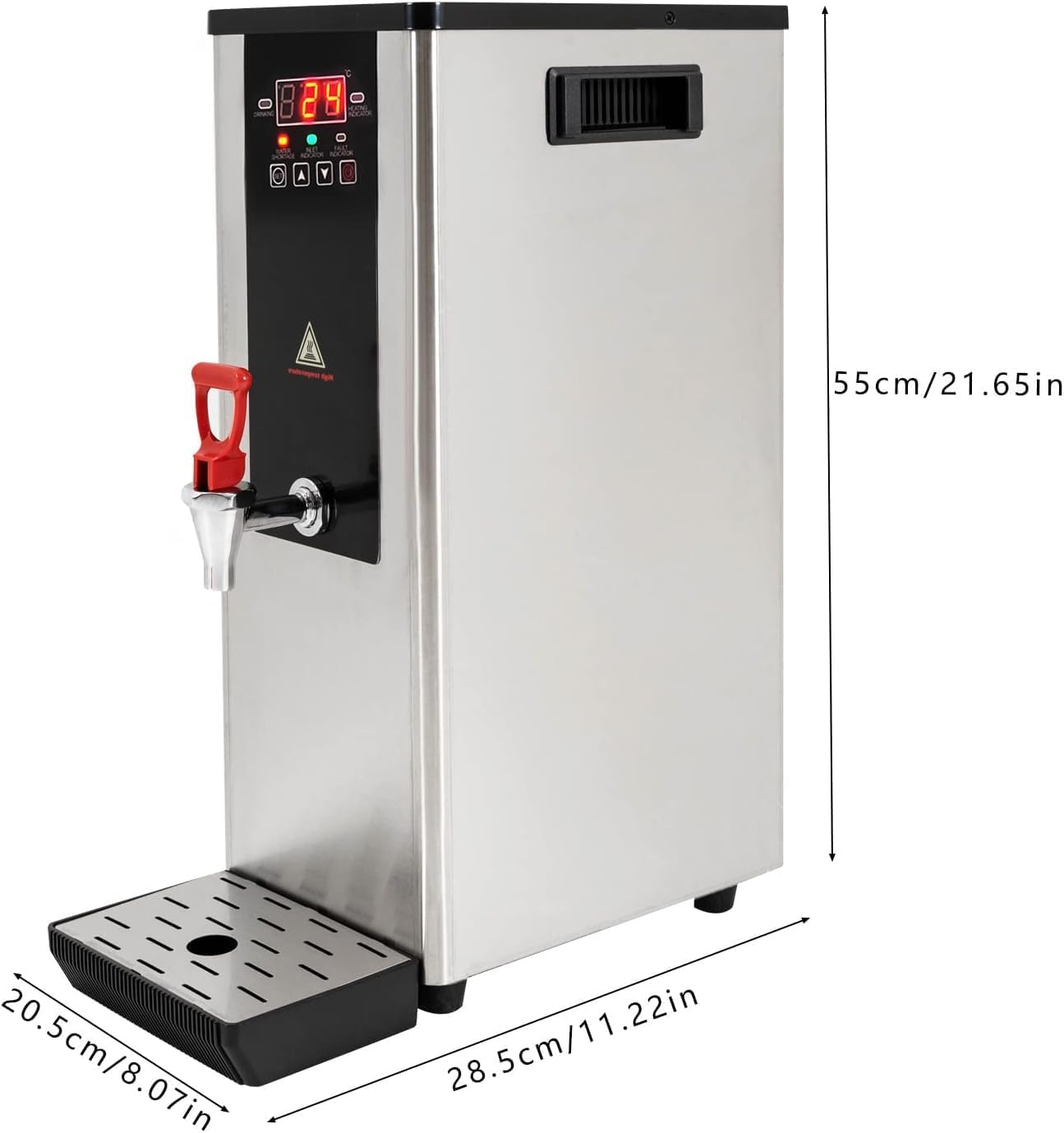 10L Stainless Steel Electric Water Boiler Dispenser with LCD Display, Automatic Hot Water Machine for Tea, Coffee, and Water, 2400W, Faucet Included