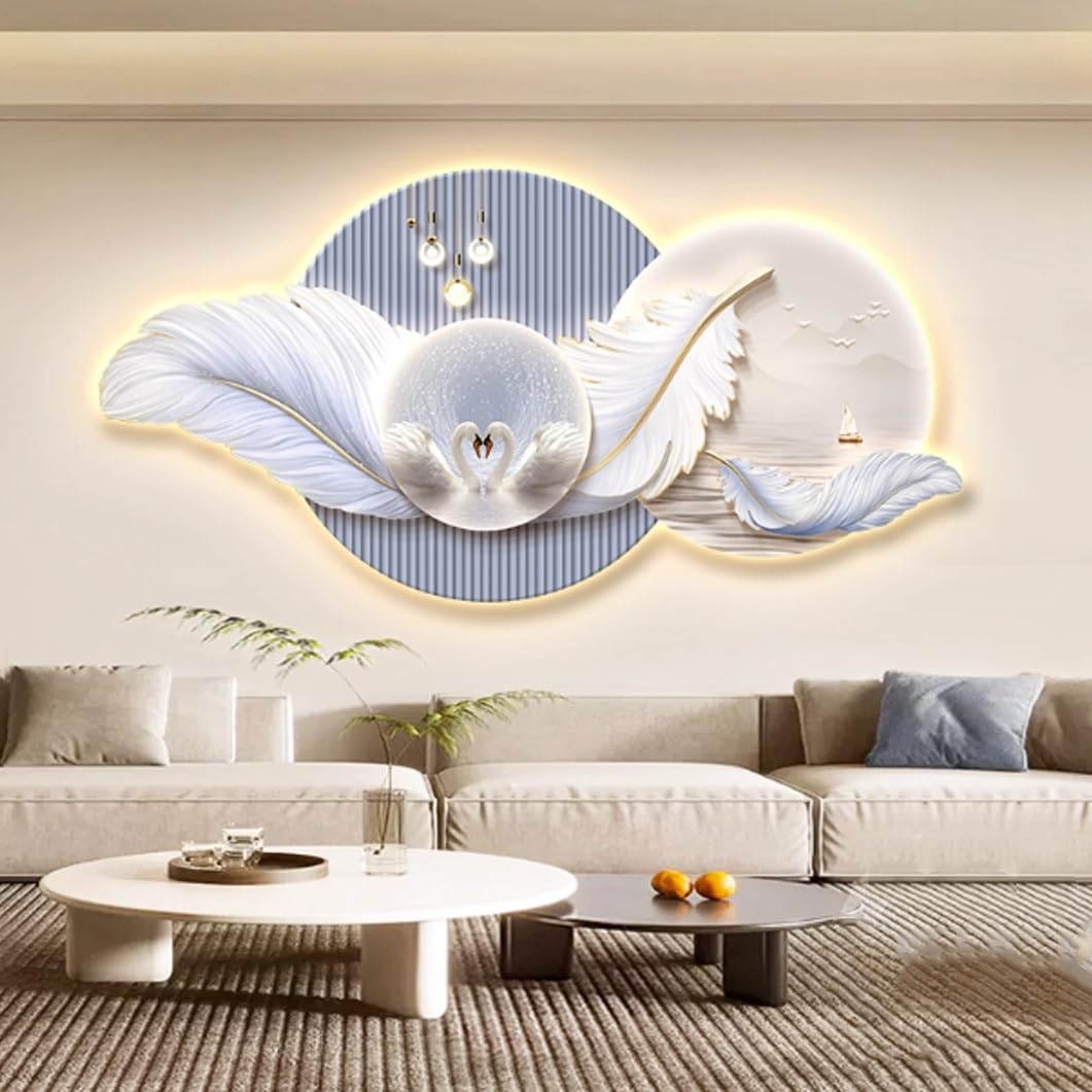Peinture murale LED haut de gamme imitation sculpture 3D