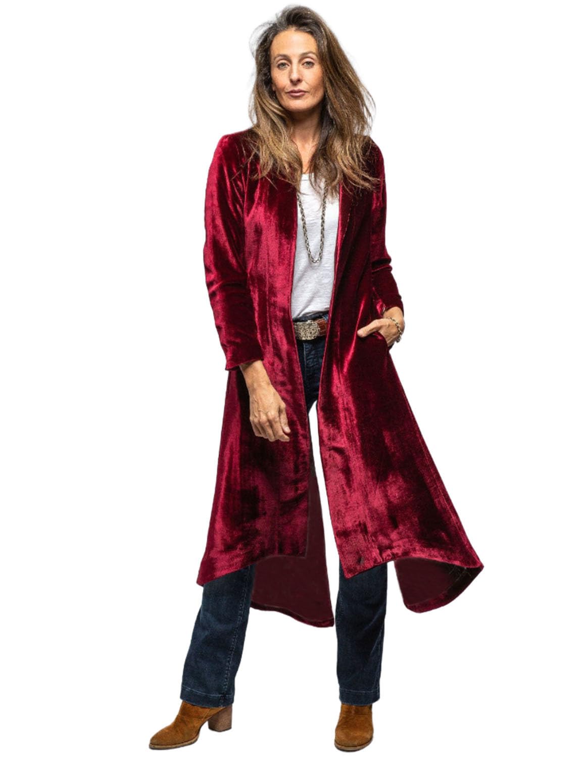 Womens Velvet Suit Long Blazer Casual Tuxedos Jacket Daily Coat