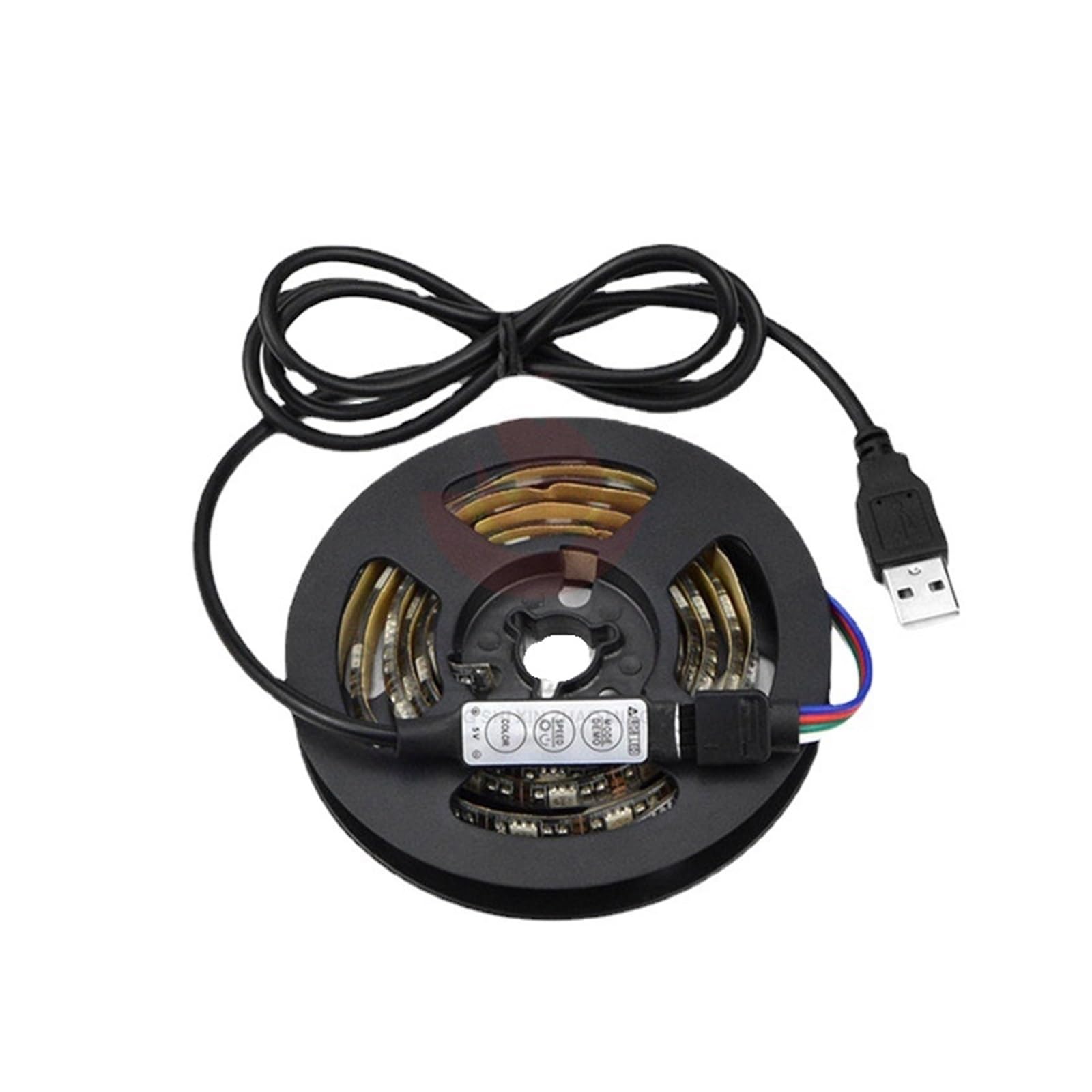 5 metrów 5050USB listwa świetlna 60 świateł tablica RF pilot TV RGB kolorowe tło ściana komputerowa taśma świetlna (rozmiar: USB RF bezprzewodowe dozowanie kleju)