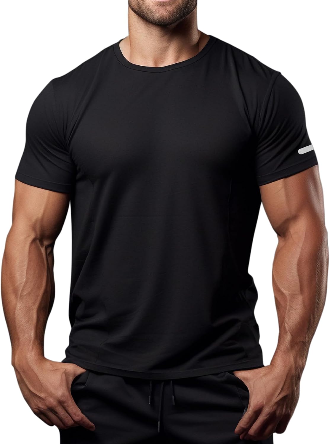 Mens Workout Shirts Fitted, Quick Dry Gym Tshirts Running Athletic Top Moisture Wicking Tee - Image 5