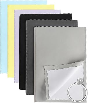 6PCS Jewelry Cleaning Cloth,Multi-Layer Silver Polishing Cloth,Eco Friendly Jewelry Cleaner for Cleaning Gold,Silver,Diamond,Platinum Jewelry,Precious Stones,Coins Watch,Keeps Jewelrys Clean and Shiny