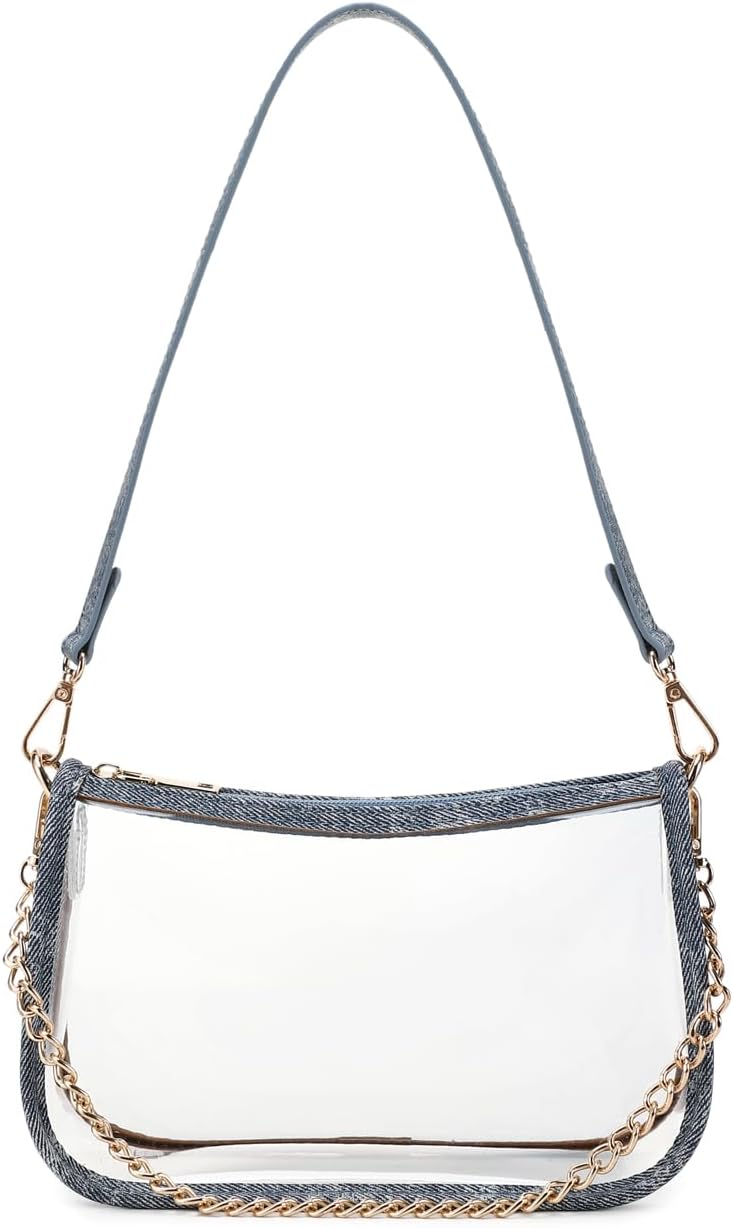 Clear Tote Bag Stadium Approved Clear Purse PVC Handbag Retro Classic Transparent Bag for Concert - Image 2