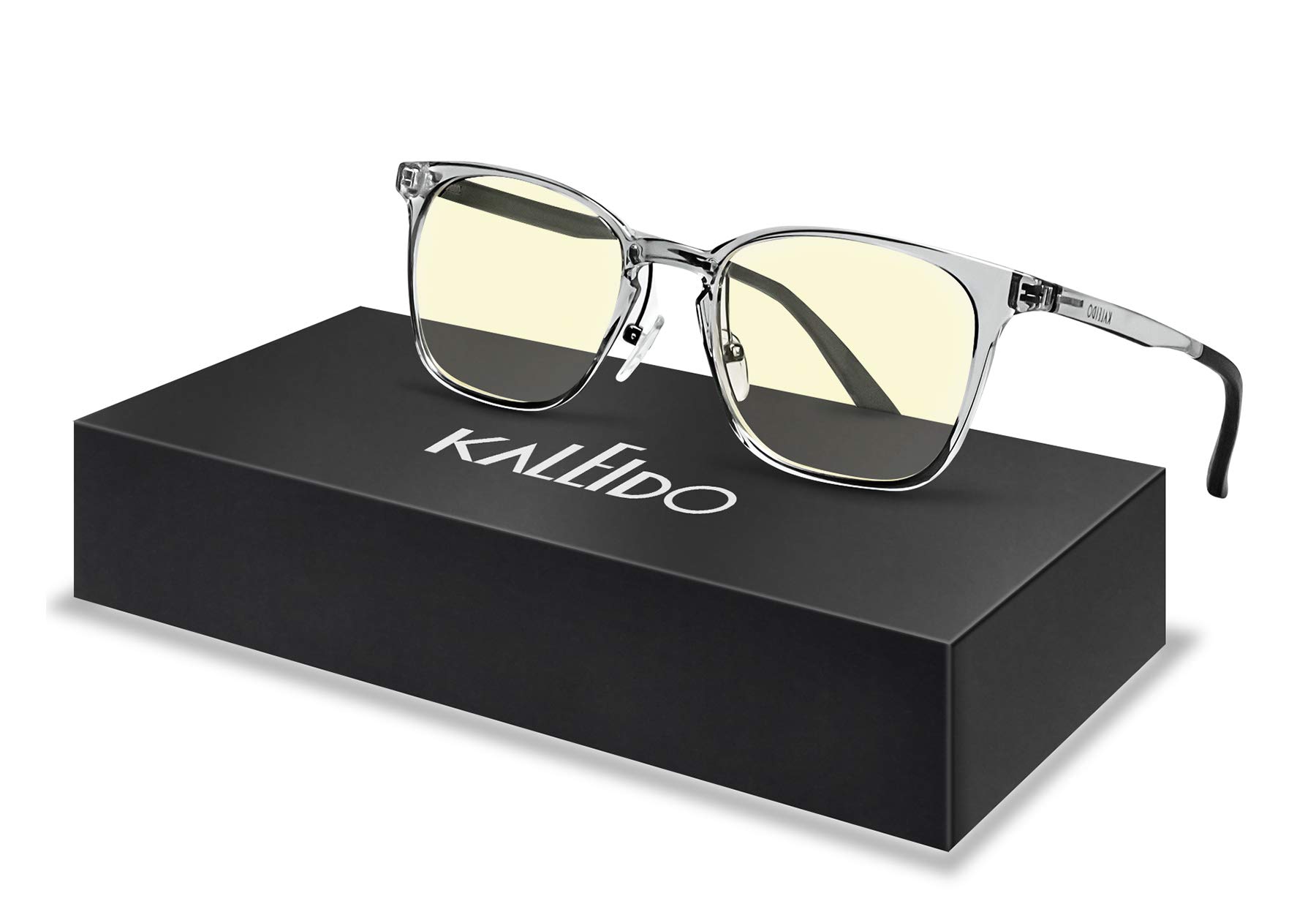 Blue Light Blocking Gaming Glasses, KALEIDO Computer Eyeglasses with Yellow Tinted Lens for Women Men