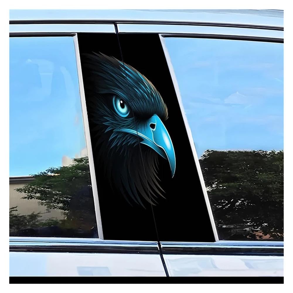 Body Parts 2pcs Car Window Pillar Stickers Eagle Head Scratch Protection