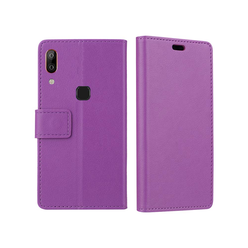 NTakia Case for [BQ vsmart Active 1 Plus], Case Cover Wallet Flip Premium PU Leather Magnetic with Card Slots and Money Pouch KickStand - Purple