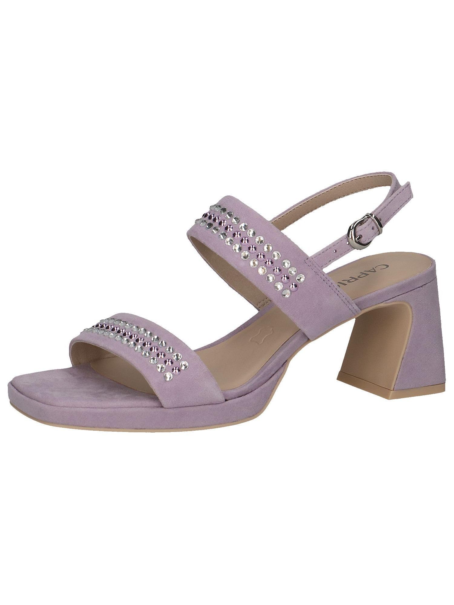 CAPRICE Women's Leather Heeled Sandals Elegant, Purple (Lavender Suede), 4 UK