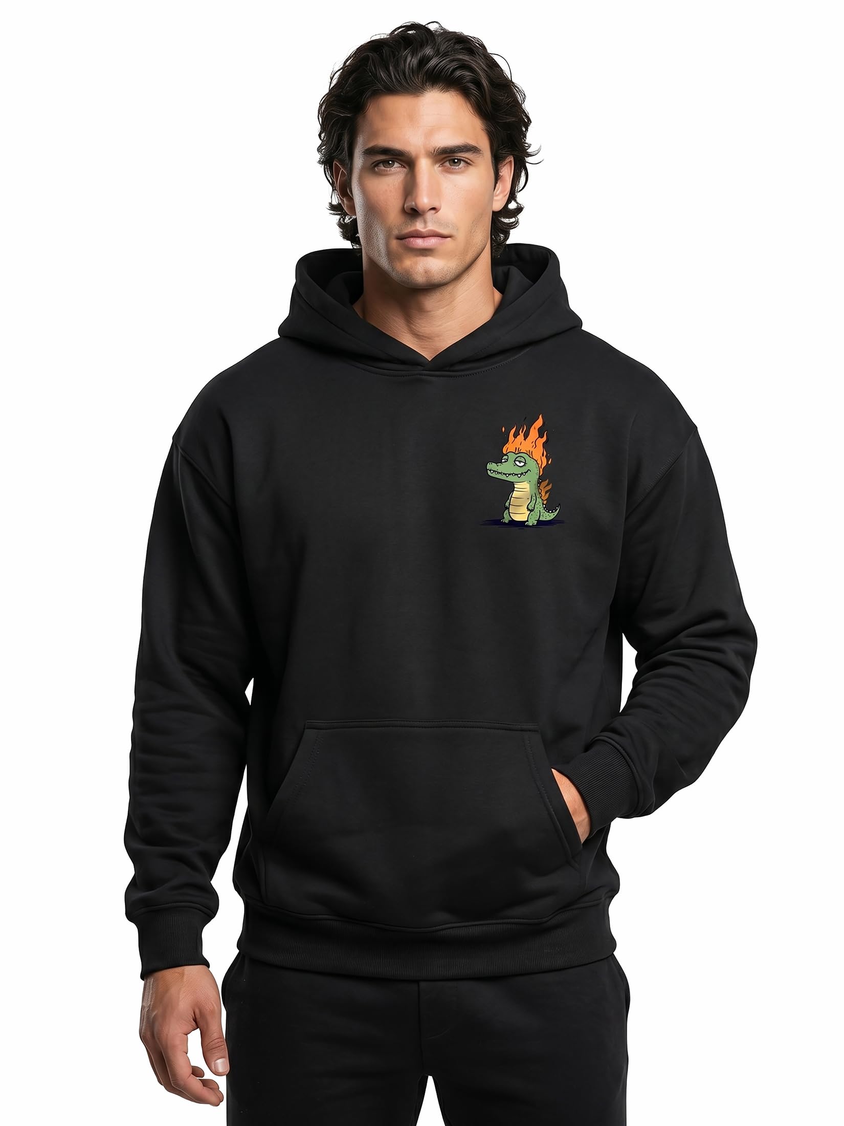 MAKAYA Sudadera con Capucha niño cocodrilo dragón - diseño Divertido Animal Retro
