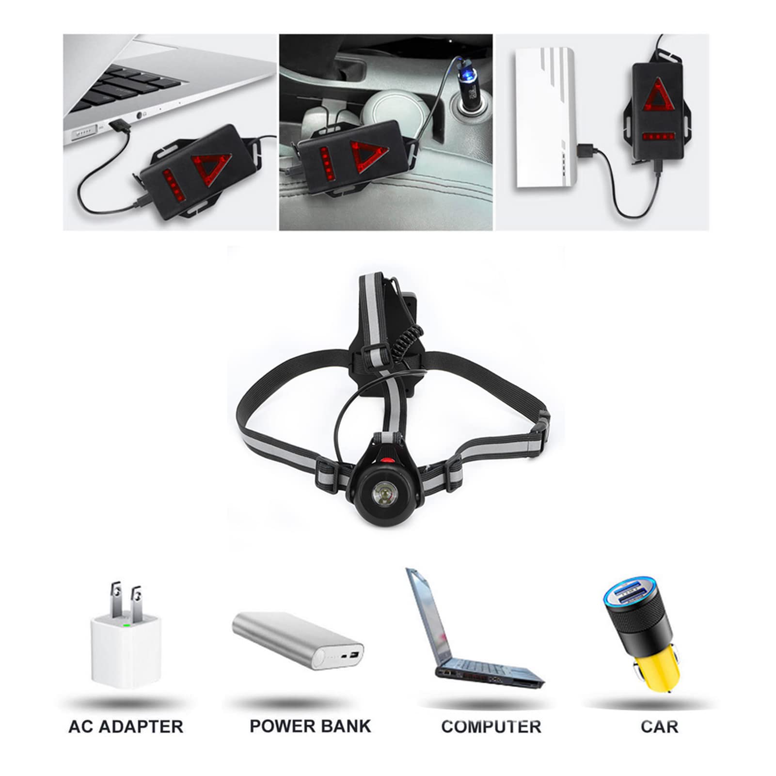 lvifloae Outdoor Night Running Lights LED Chest Back Warning Light for Run Jogging Exercise Night Walking Cycling High Visibility Running Vest