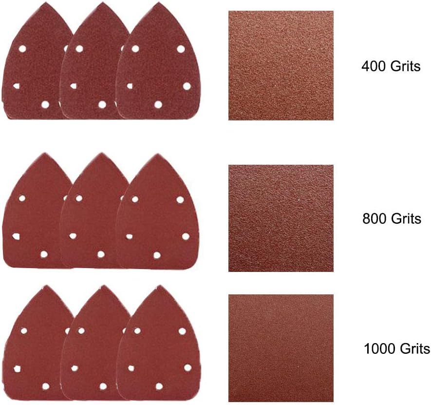 60 Pieces 140x140x95mm Assorted 1000/400/800 Grits Mouse Detail Sander Sandpaper Sanding Paper