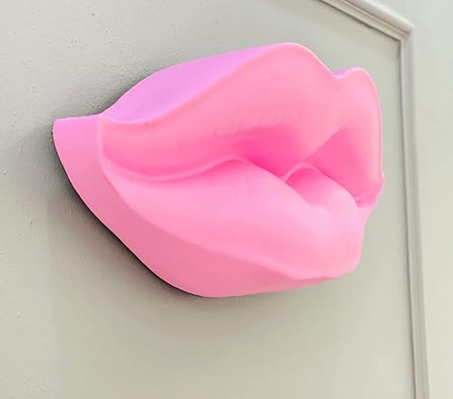 Miniatura 2 de Escultura de pared de labios grandes, 21 pulgadas21.7 in, decoración de pared grande, arte de pared único, decoración de pared (rosa)