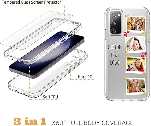 Vista 224 de Funda transparente 3 en 1 diseñada para teléfono Galaxy S21, Plus/Ultra/FE 5G Samsung, capas protectoras híbridas [protector de pantalla] Borrar 05