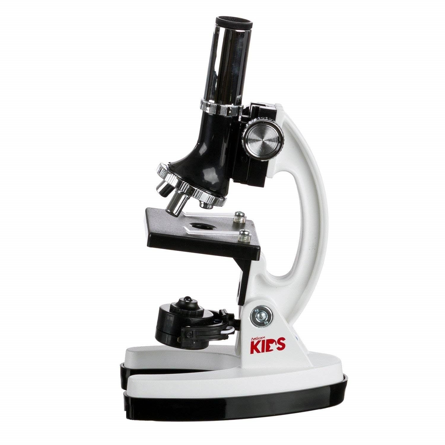 AmScope-Kids M30-ABS-KT1 Beginner Microscope Kit, LED and Mirror Illumination, 120X-240X-300X-480X-600X-1200X - 1200x Six Magnifications, Includes 48-Piece Accessory Set and Case,Black image 3