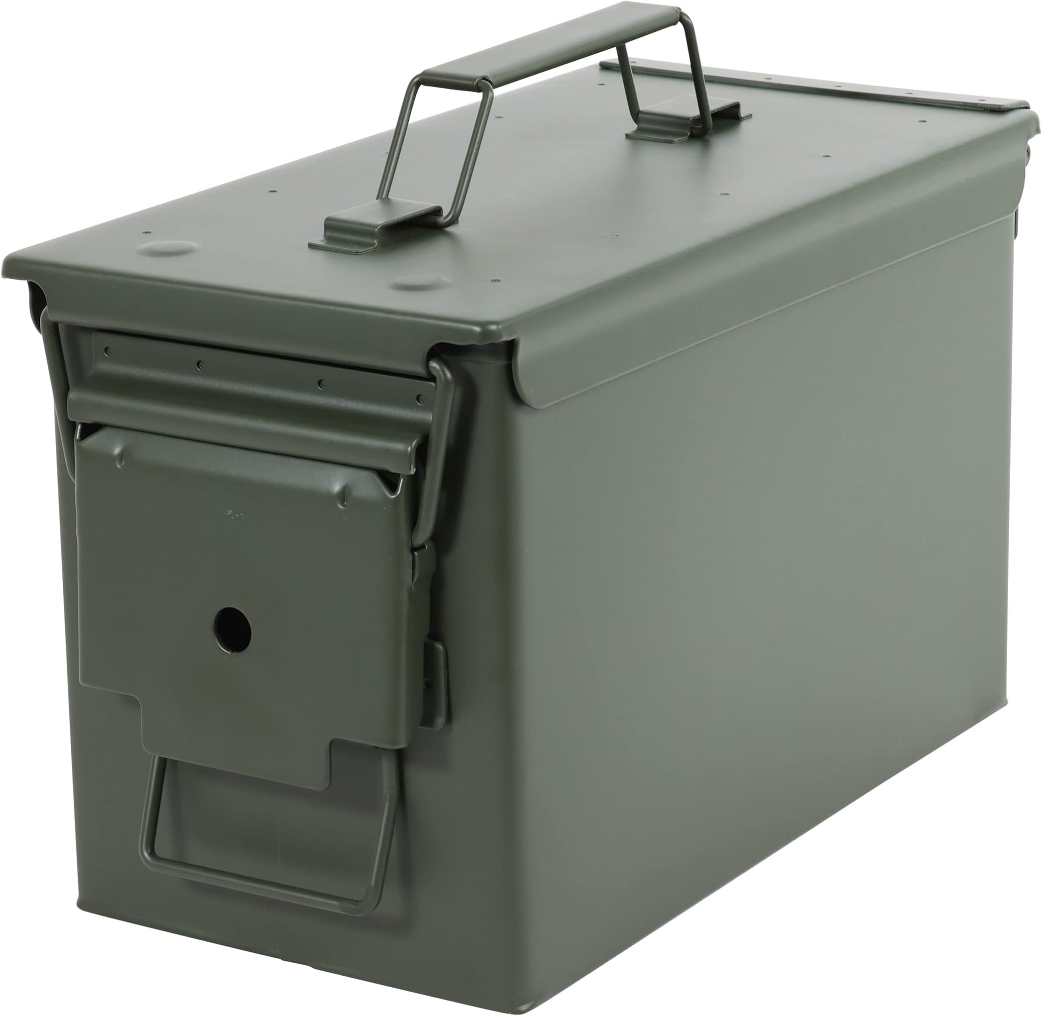 Redneck Convent Ammo Storage Box - Green .50 Caliber Ammunition Flip Top Lockable Storage Box - Waterproof Metal Military Ammo Can Container - Airtight Latching Dry Box Bullet Case Steel Field Box